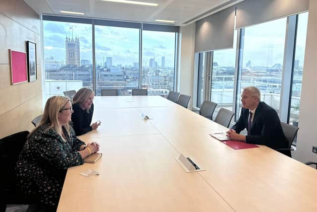 Founder of Sophie’s Legacy and Gosport MP discuss childhood cancer mission with Secretary of State at the Department of Health and Social Care